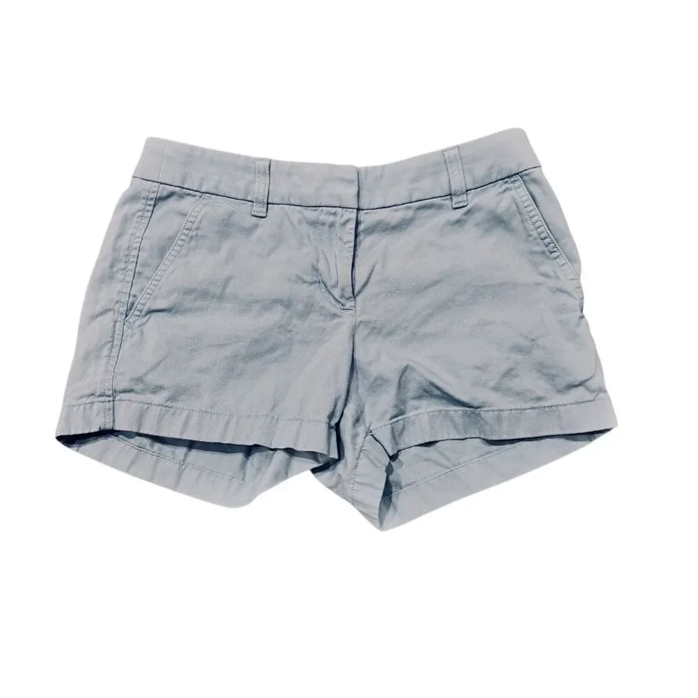 J.Crew Light Blue Chino Shorts Size 0 3” Inseam Cotton Preppy Summer